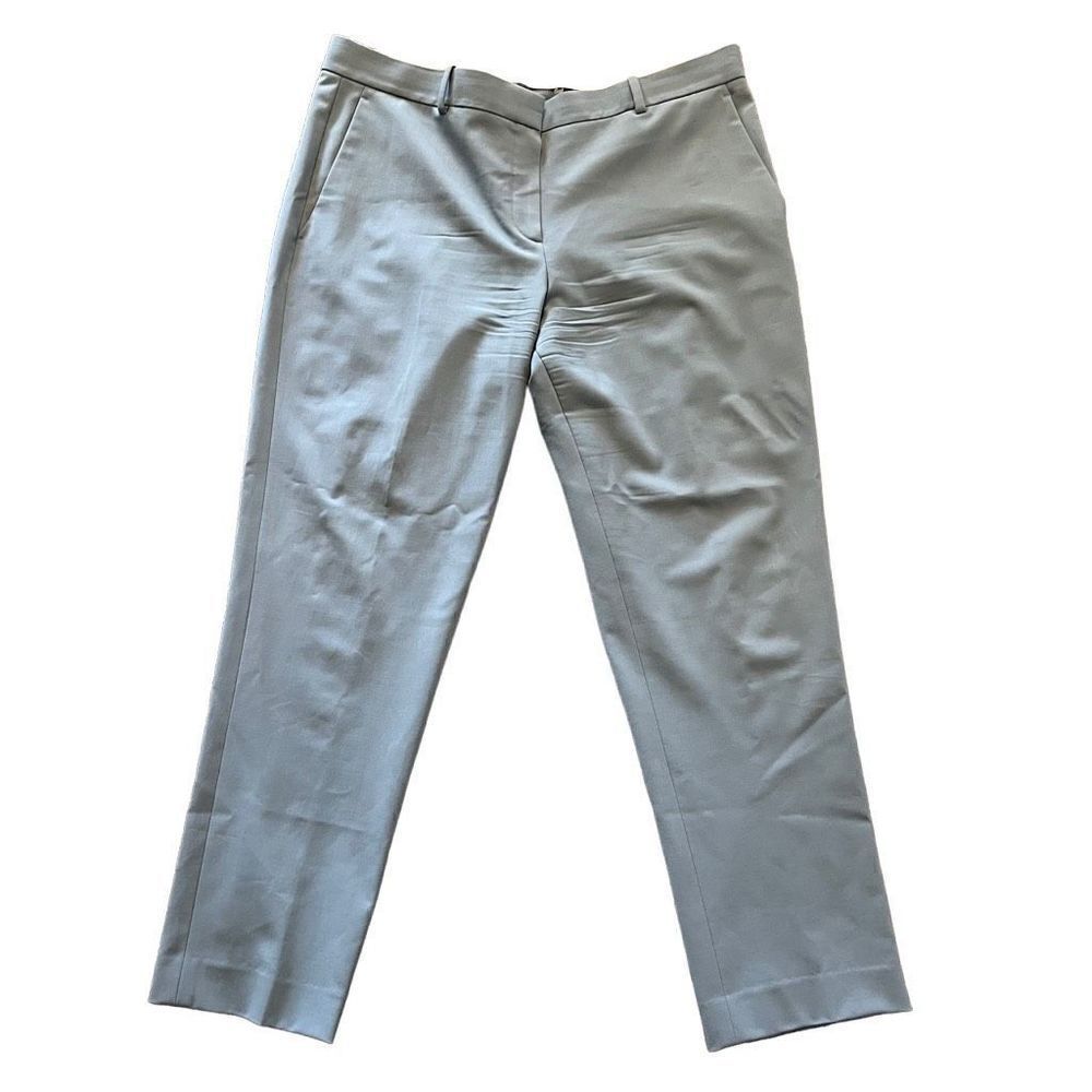 Theory Periwinkle Blue Virgin Wool Cropped Ankle Slim Straight Pants Size 12